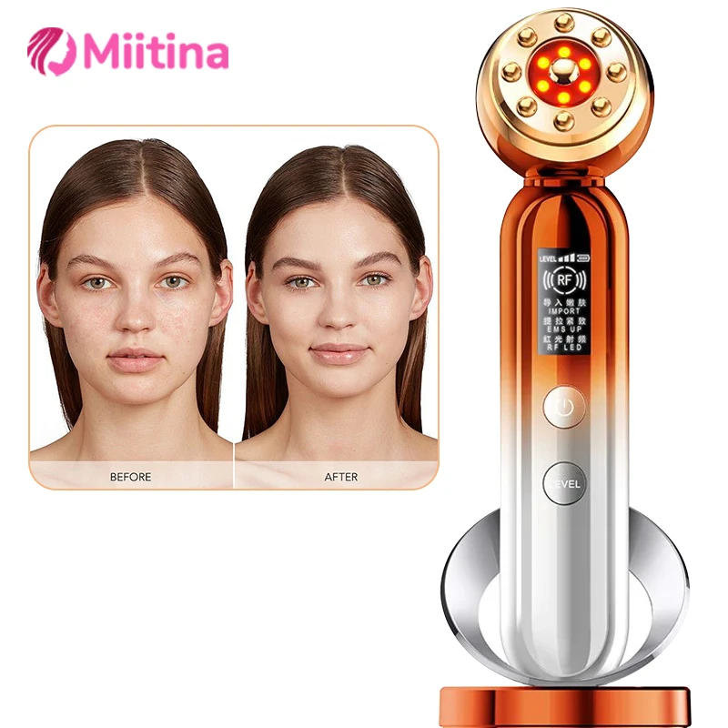 Dispositivos faciais elétricos ems, 3 cores, rolo de elevação de 3 níveis, microcorrente, vibração sônica, levantamento facial, beleza, cuidados com a pele