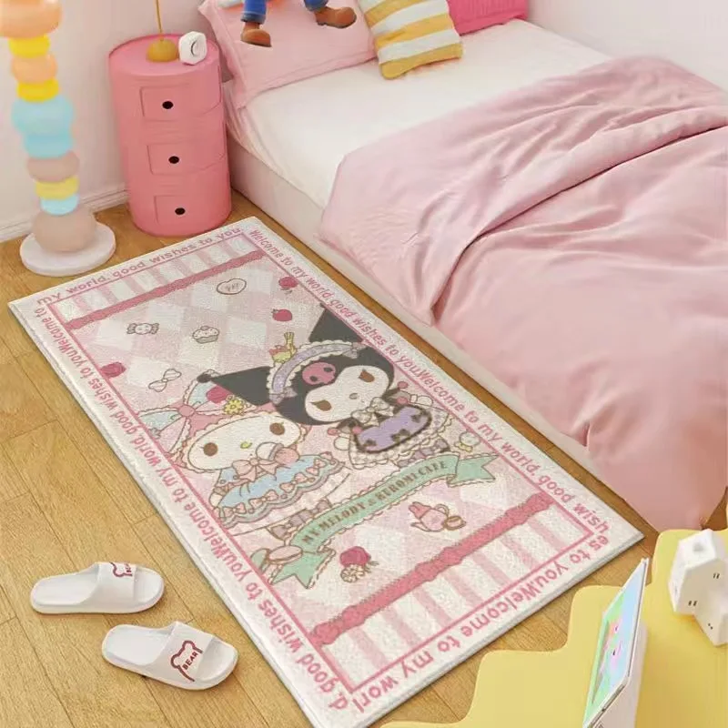 Sanrio Carpet Balcony Drifting Bedroom Bedside Carpet Anti Slip and Water Absorbing Non Shedding Wool Imitation Cashmere Carpet