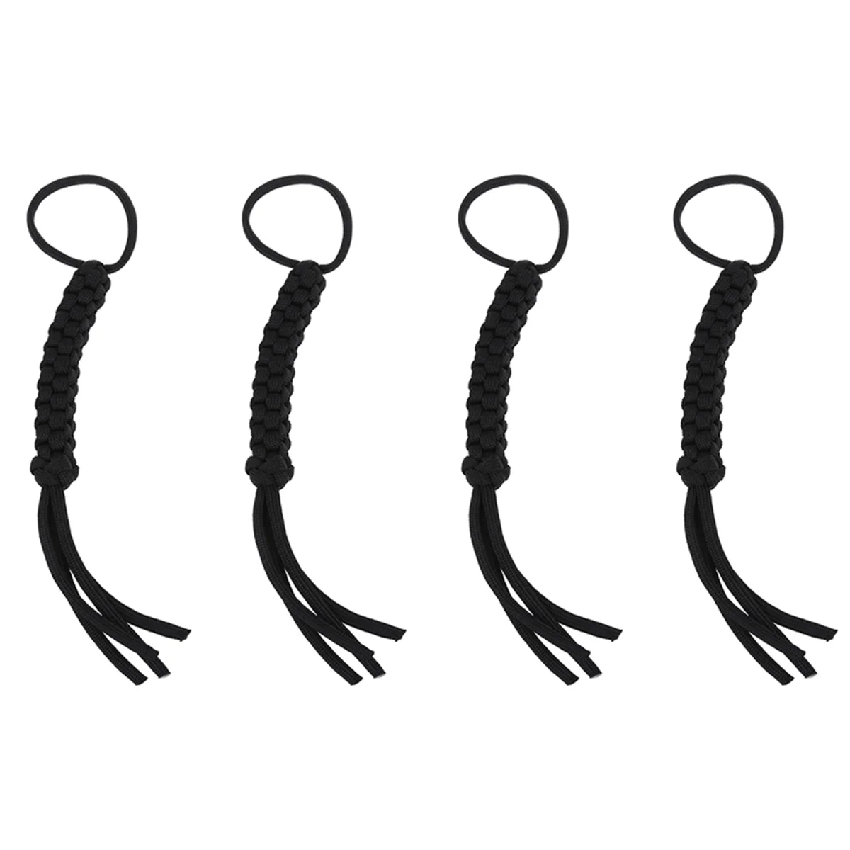 ABGR-4X Ткацкий нож на парашютном шнуре (парашютный шнур) Тканый квадратный черный -- Декоративный нож, фонарик, брелок и т. д.