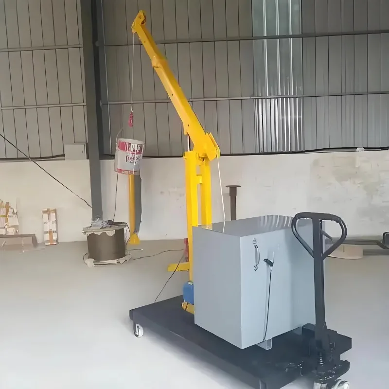 Fully Electric Portable Handling 2Ton Hydraulic Small Cranes Wholes Sales 360° Cantilever Rotating Electric Walking