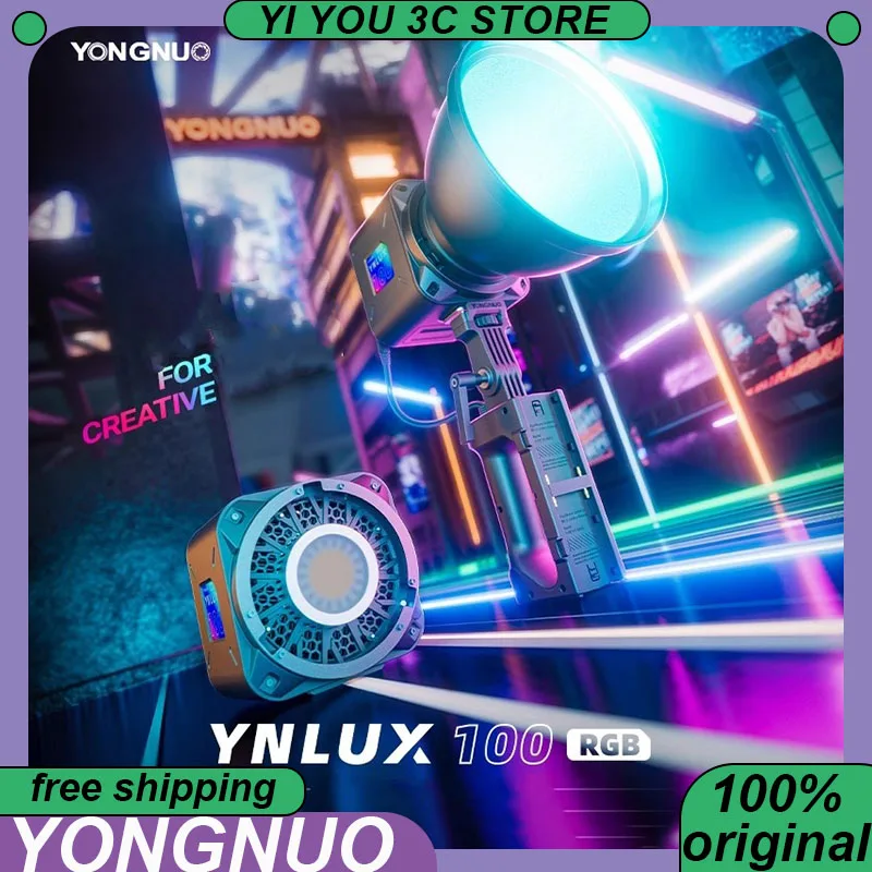 

YONGNUO LUX100 RGB Portable Photography Fill Lamp 120W 2000K-10000K Compact LED Video Light for Outdoor Vlog Live Streaming Gift