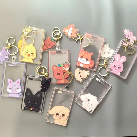 Aniteez Card Holder Keychain Keyring  Acrylic Characters Photocard Sleeves Hongjoong Seonghwa Yunho Yeosang Keychain