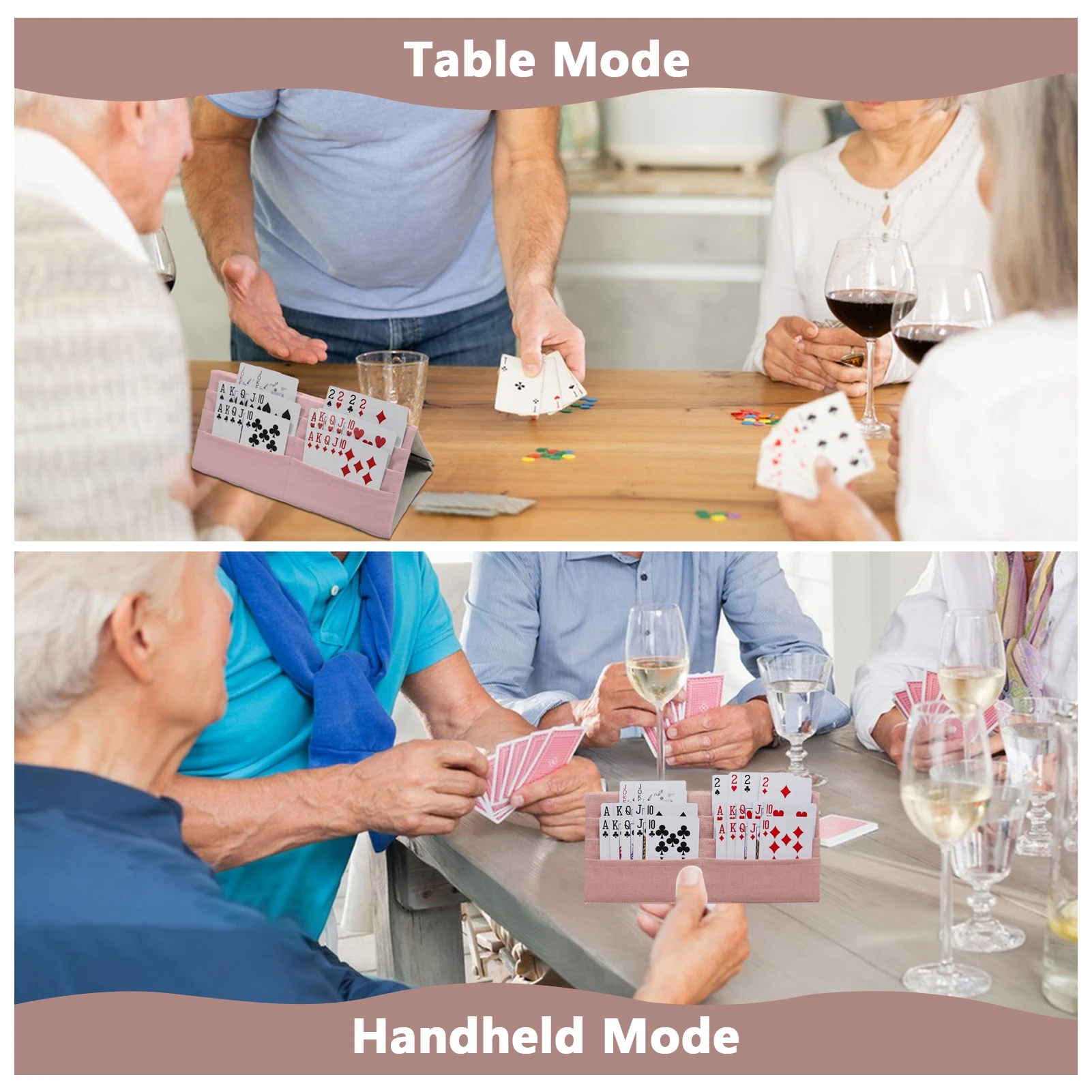 Folding Playing Card Holder Polyester Game Card Holder for Canasta Poker Bridge Cards Card Holder for Bridge Cards view 2