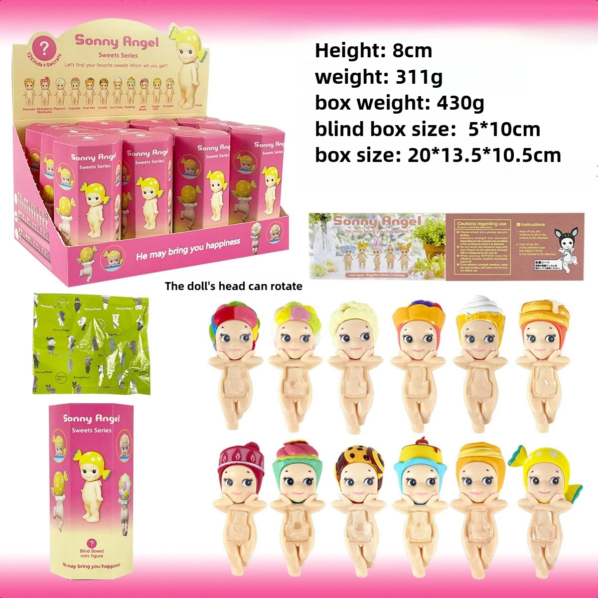 

Sonny Angel Candy Station Anime Figures Blind Box Figure Ornament Mobile Phone Decoration Mystery Toys for Children's Day Gift