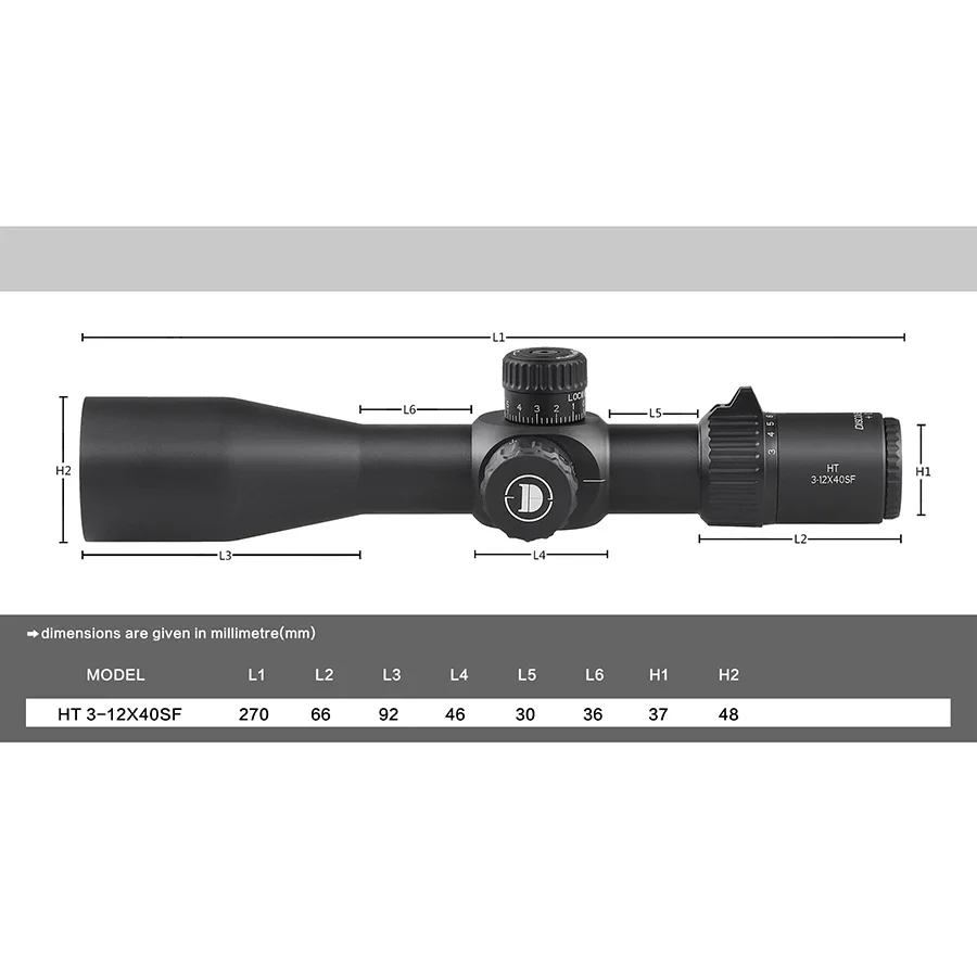 Discovery HT 3-12/4-16/6-24X40SF Compact Riflescope FFP Scope First Focal Plane Sight Mount Glass Etched Reticle Hunting Scope