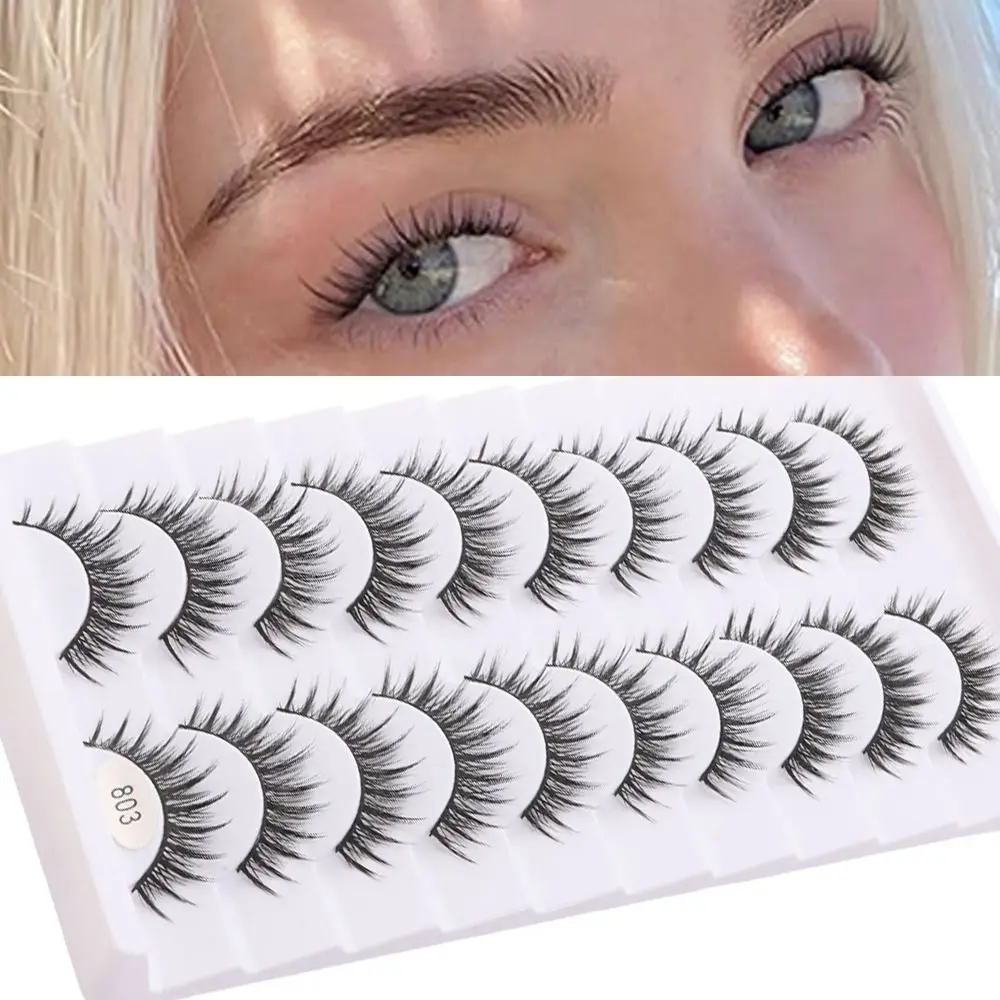 Extensions de cils artificiels en bande complète, faits à la main, sans cruauté, naturels, longs, effet 3D, en faux vison