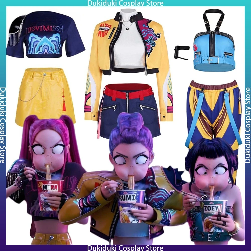 

K-POP Demon Hunters Mira Zoey Rumi Cosplay American Anime Demon Hunters Girls Group Halloween Party Roleplay Dress Up Clothes