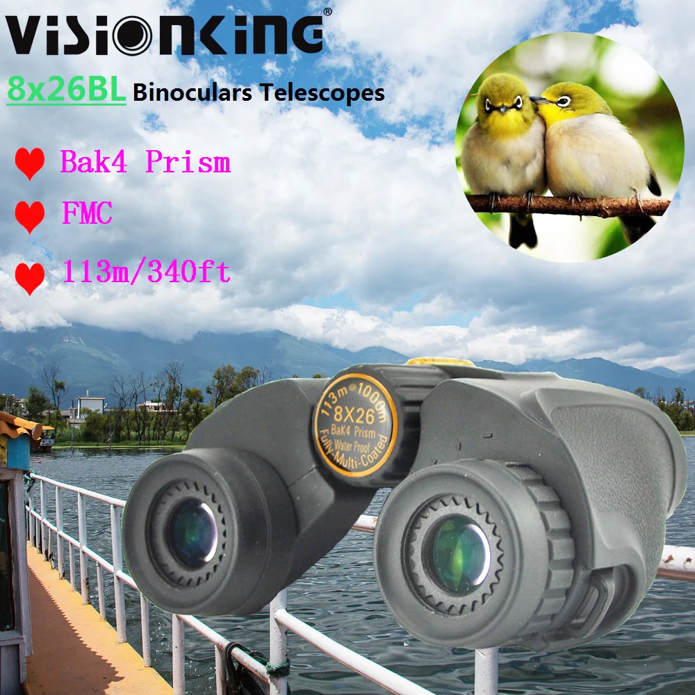 

Visionking Profissional 8X26 HD Binoculars Lightweigh FMC BAK4 Outdoor Birdwatching Camping Tourism Long Range Porro Telescope