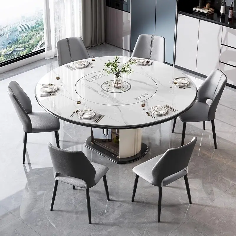 Kitchen Center Dining Table Round Marble Chairs Luxury Kitchen Coffee Dining Table Designer Nordic Muebles Commercial Furniture