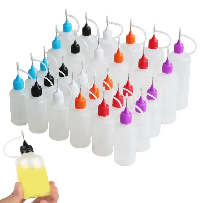 

100Pcs 3ml-120ml Mini PE Plastic Dropper Bottles with Long Steel Tips Drop E-Liquid Vape Oil Containers Glue DIY Paper Quilling