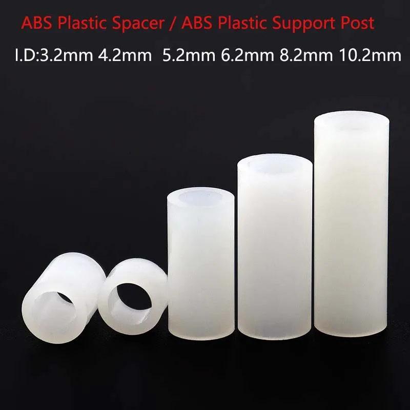White ABS Plastic Spacer Insulating Isolation Post PCB Board Screw Through-Type Heightening Support Column  Nylon Support Post