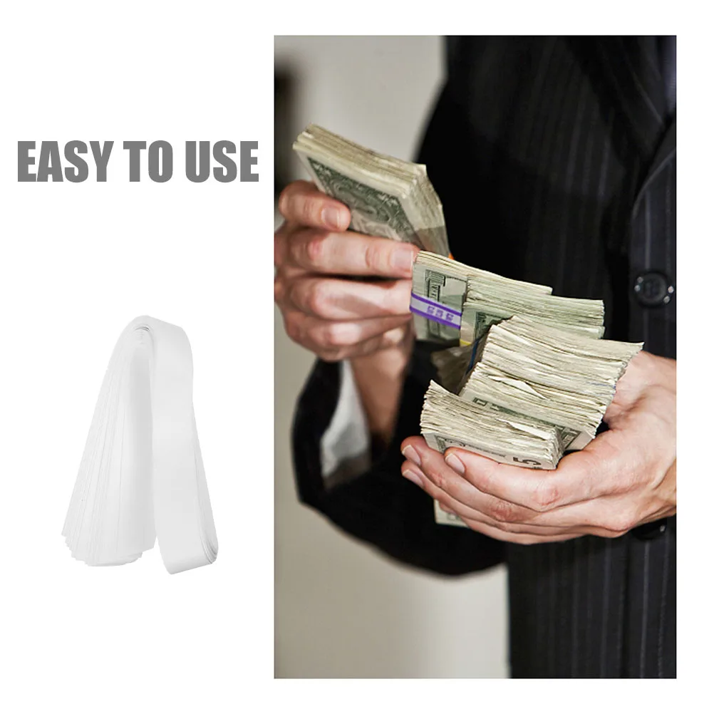 

80 Pcs Banknote Paper Cash Bands Money Wrappers for Coins Tie Straps Currency White