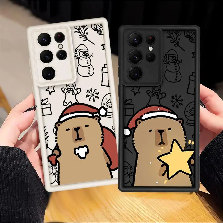 حافظة لهاتف سامسونج جالاكسي A26 A22 A23 A16 A36 A34 A12 A56 A33 A32 A24 A13 غلاف ناعم لطيف عيد الميلاد كابيبارا #2