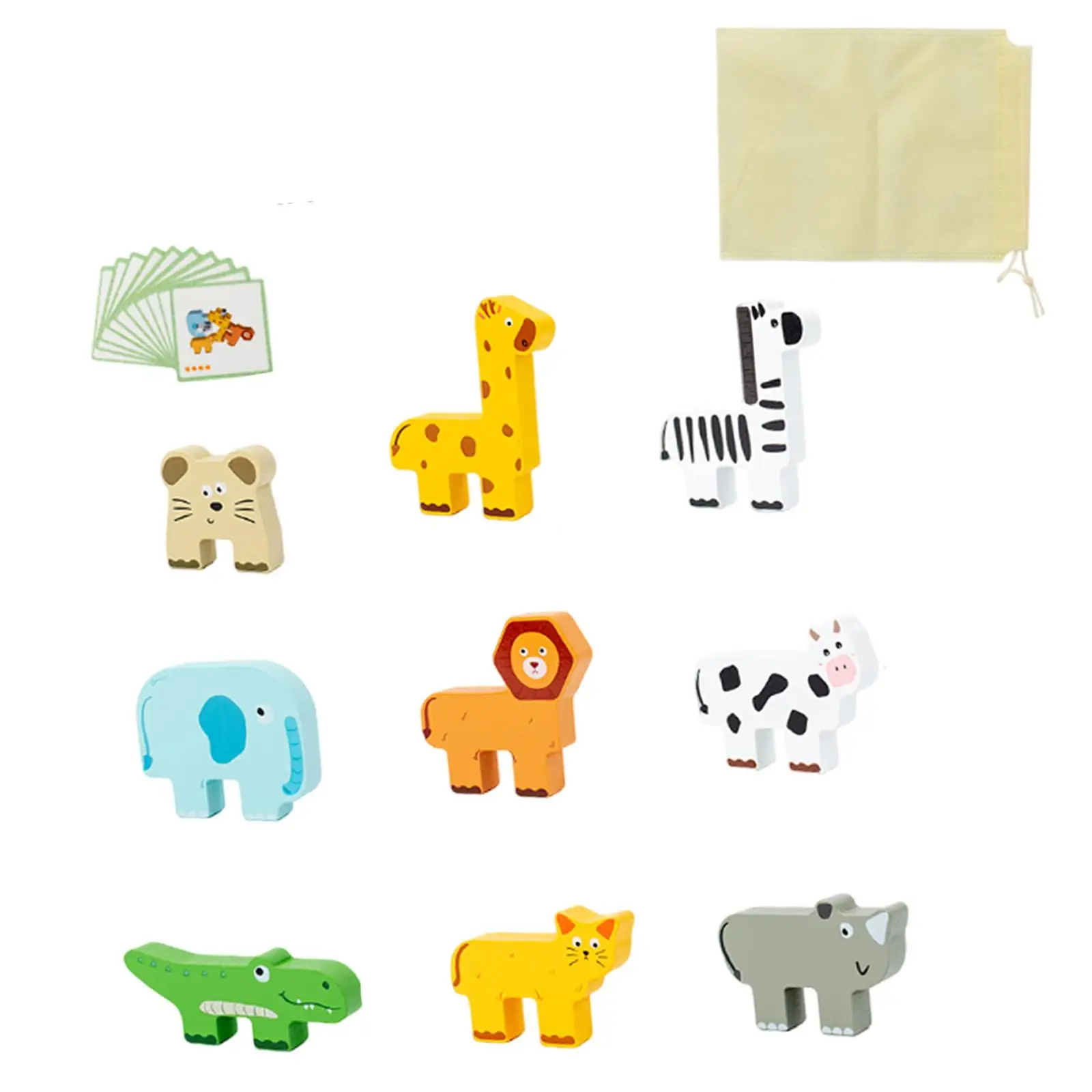 

Wooden Balance Block Stacking Toys Educational Animal Building Stacker for New Year Festival Holiday Birthday Gifts Boys Girls