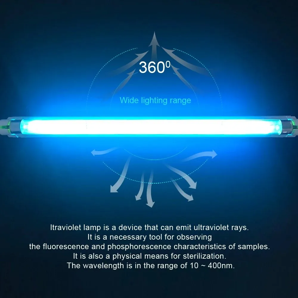 T5 UC Tube Quartz Lamp UVC Sterilizer Lamp AC 220V 110V Ozone Germicidal Light Bactericidal Ultraviolet Lamp Disinfection Deodor