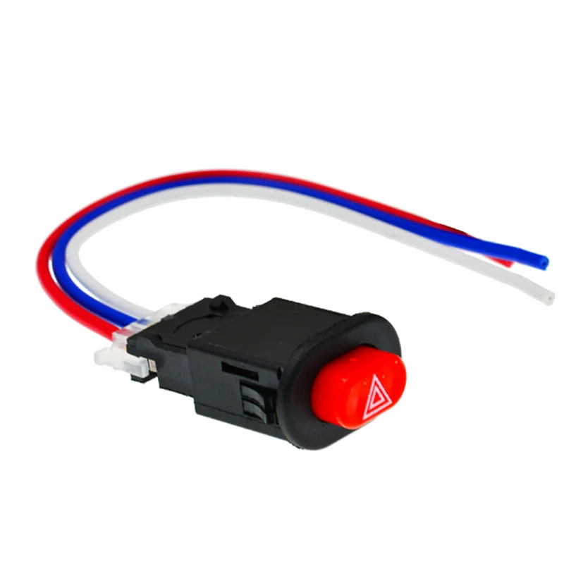 【CR】Motorcycle Hazard Light Switch Double Warning Flasher Emergency Signal w/3 Wires