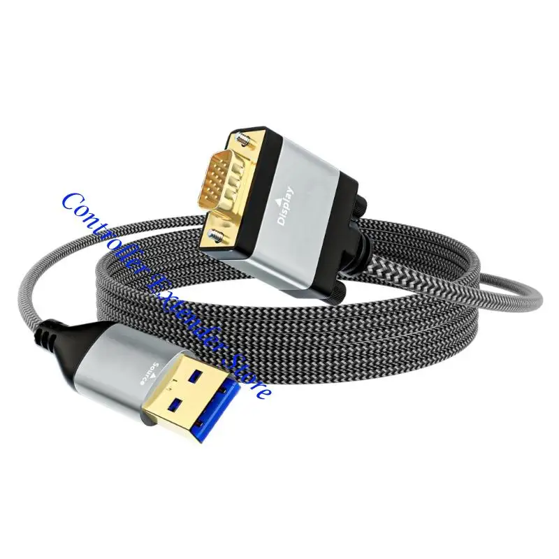 

N84B VGA в USB3.0 Адаптеры кабель 1080p передачи сигнала ПВХ Укрепленные куртки для компьютерного офиса