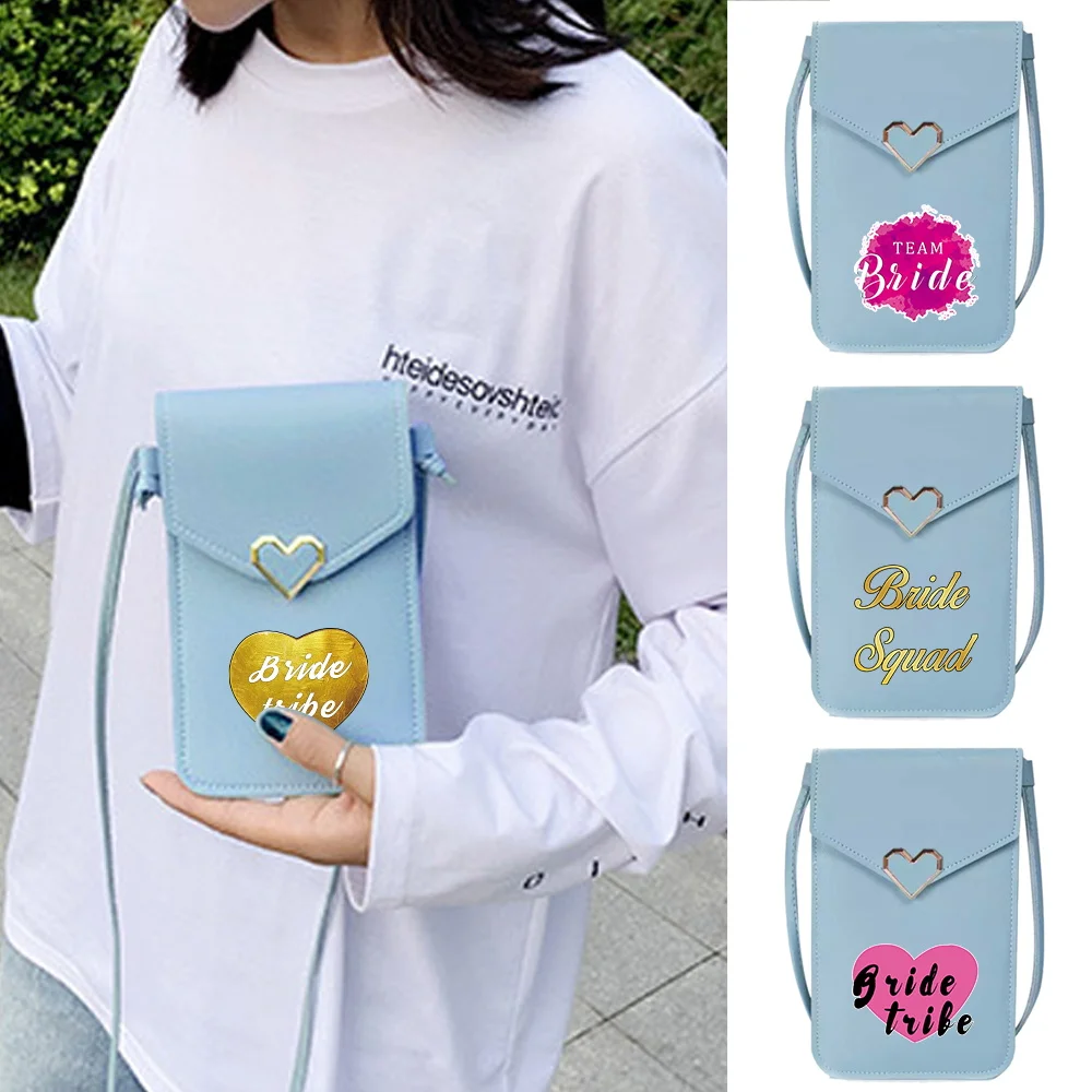 

Crossbody Bag Portable Mobile Phone Bag Universal Transparent Touch Screen Bride Series Phone Bags Daily Commute Women Shopping