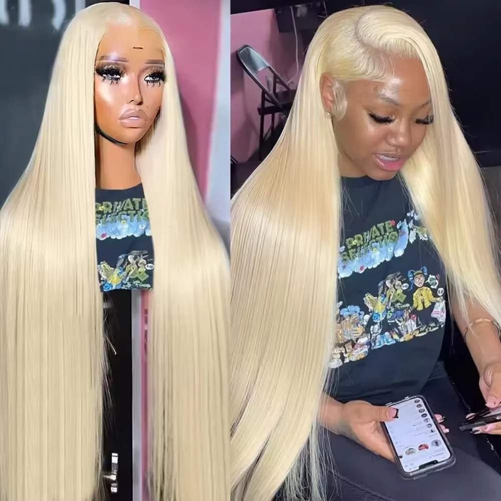 

613 Human Hair Wig Pre Plucked HD Lace Frontal Wig 200 Density 13x6 30 Inch Blonde Bone Straight 100% Human Hair Raw Brazilian