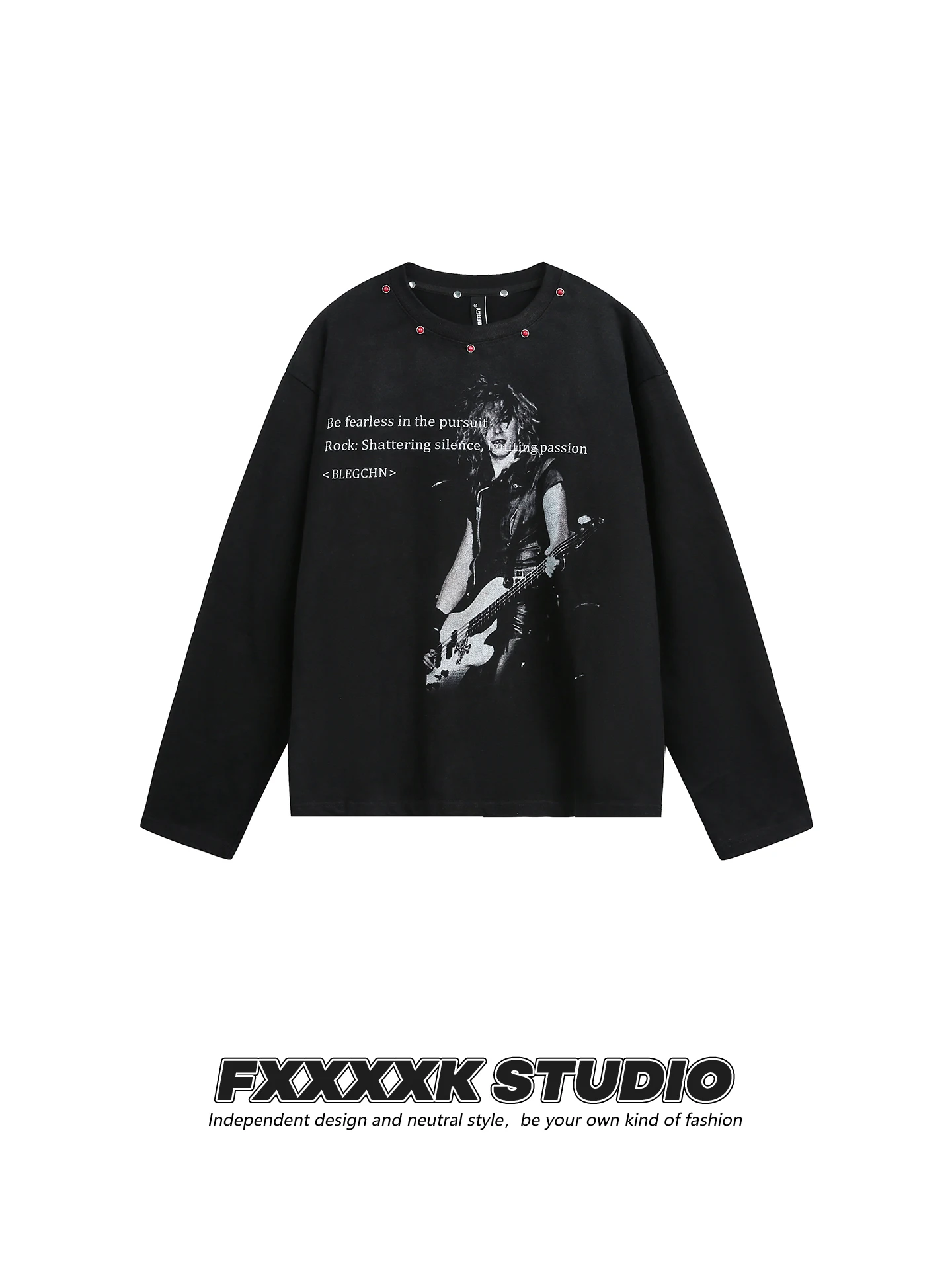 

Свободная футболка Long Sve round Ne, оригинальный американский уличный дизайн, повседневный хлопковый топ с принтом для мальчиков и девочек