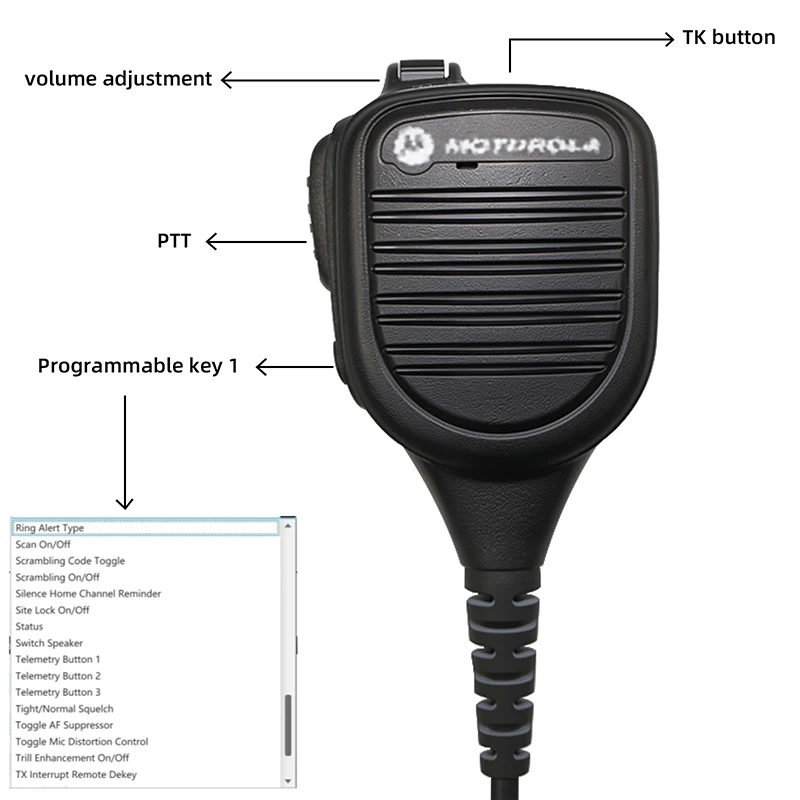 PMMN4046A IMPRES Mobile Microphone for XIR P8668 P8268 P8200 328D+ APX7000walkie-talkie