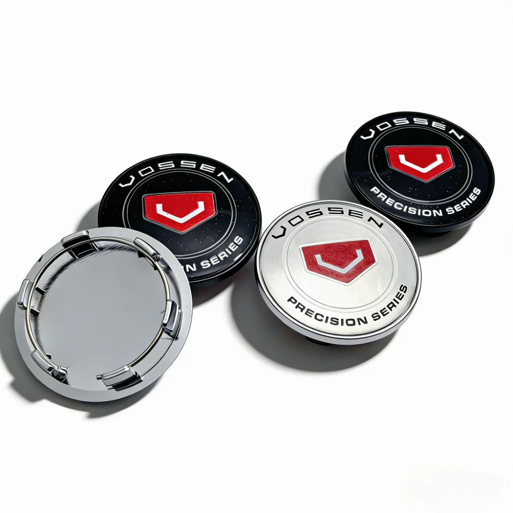 4er-Set Vossen Logo Emblem Radnabenkappen 69MM Clip 56MM Radnaben-Staubschutzkappen Felgenabdeckungen Ersatz Autozubehör