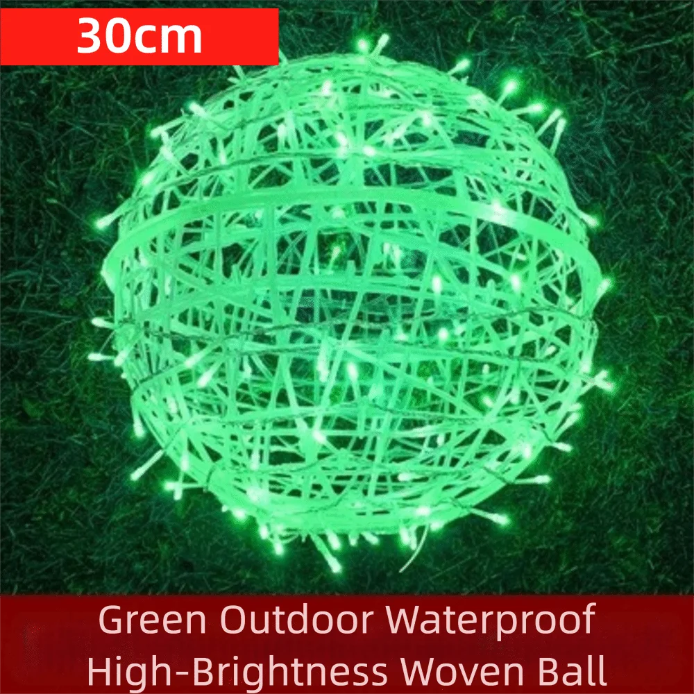 

New 20/28CM Festoon Rattan Ball Light Rattan Ball LED Christmas Tree Light String 220V Ramadan Festoon Rattan Ball Lamp Outdoor