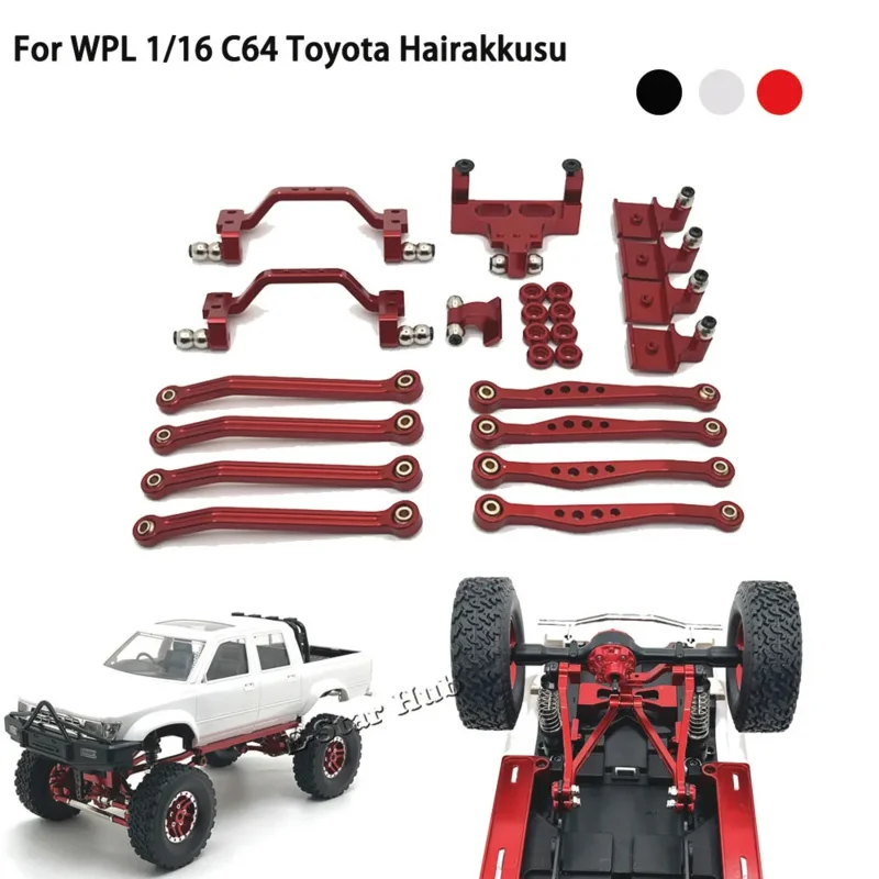 Pedal Rod suspension frame rudder base Rod seat for WPL 1/16 C64 Toyota Hilux RC crawler car metal upgrade parts truck buggy