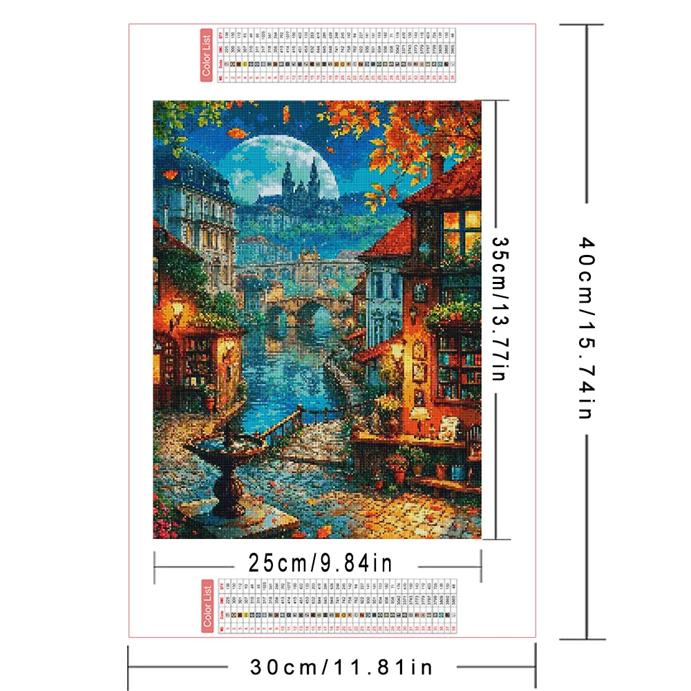 AZQSD Diamond Painting City Street Landscape Full Kits Hobby Creative Mosaic Picture Of Rhinestones Art Craft Home Decor