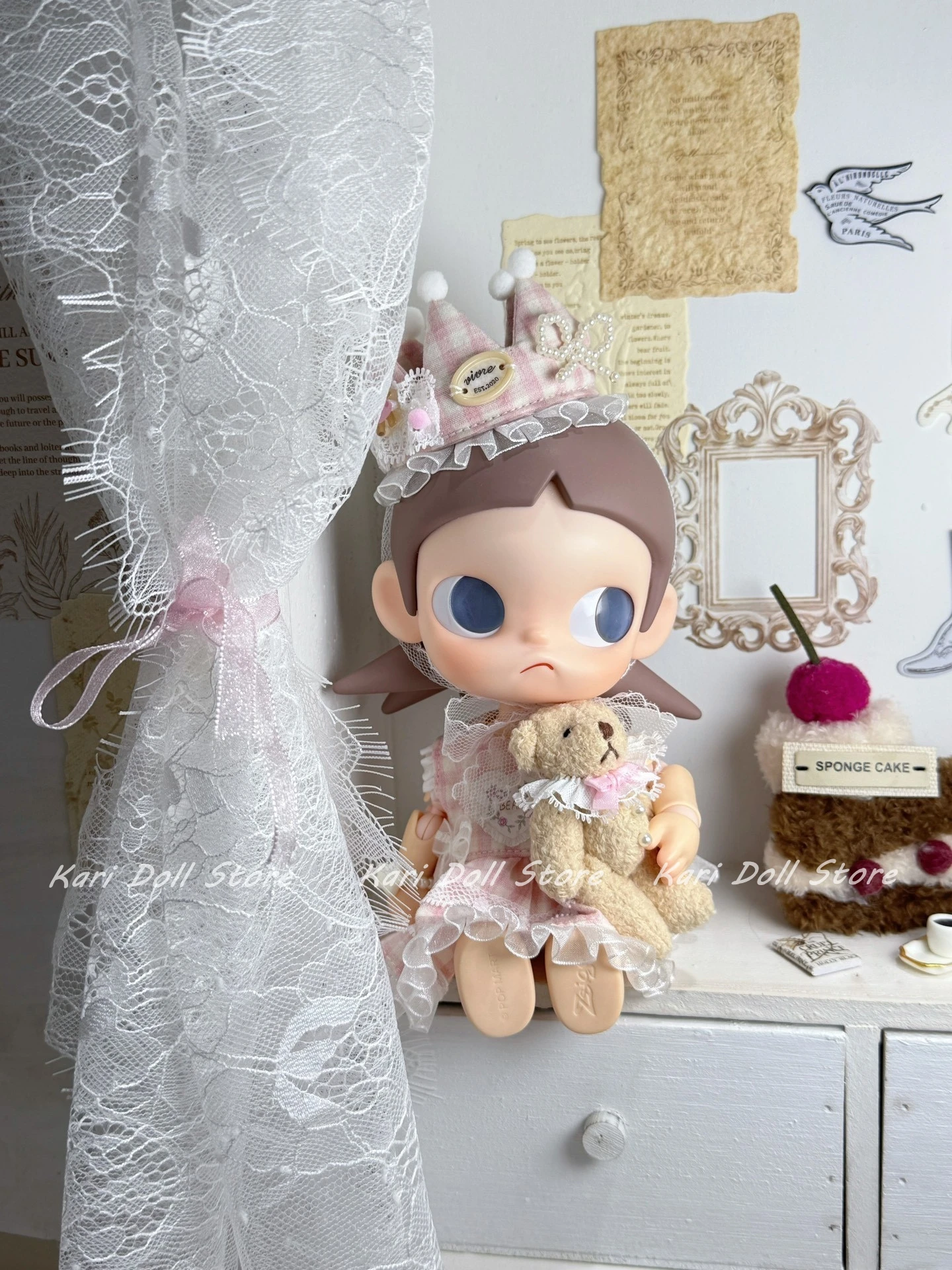 2026 Kari Store Handmade Dress Clothes for Zsiga 1l8 accessories Doll 8 points action figure Retro teddy bear puffy skirt set