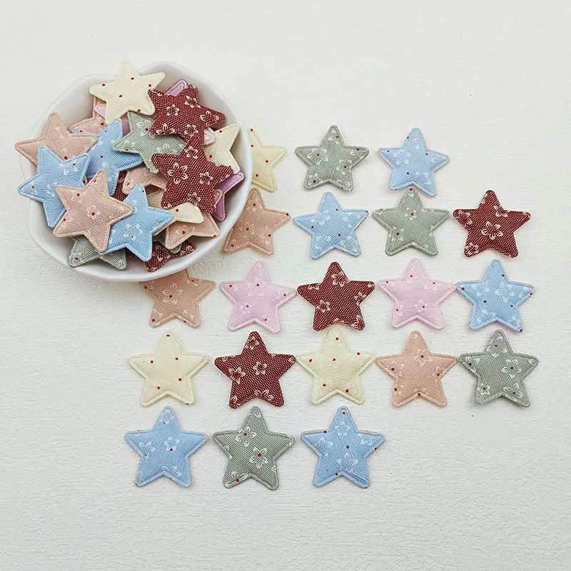 60 Stück, 3,3 cm, niedliche Applikationen mit Blumen- und Sternmotiven, zum Aufnähen, für Kinder-Haarreifen, Haarspangen, Accessoires, Hüte und zur Dekoration. – Detail 2