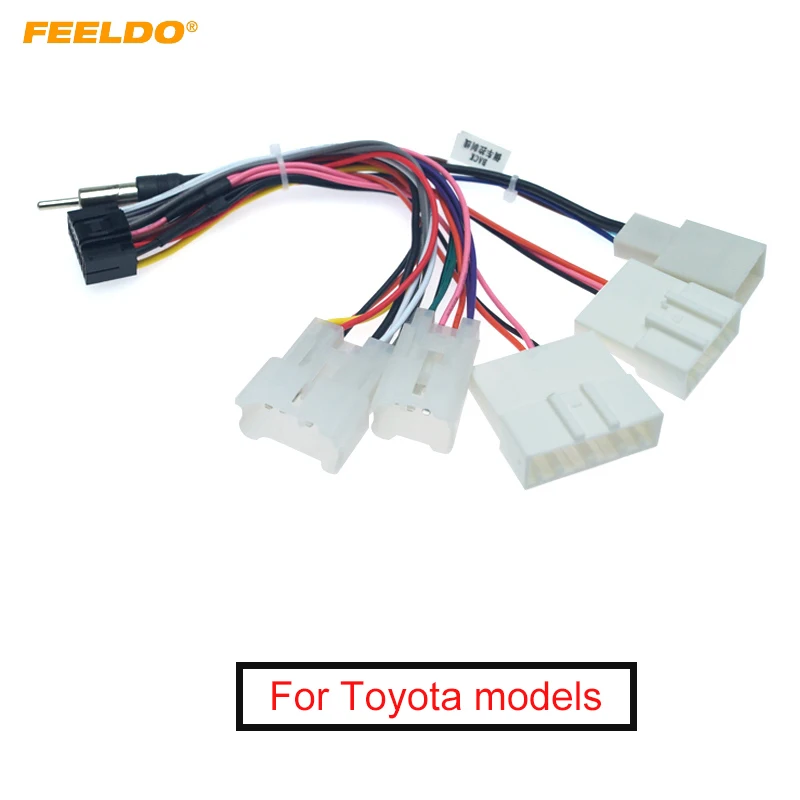 FEELDO 10Pcs Car Radio 16PIN Adaptor Wiring Harness For Toyota Audio Power Calbe Wire Plug Head Unit Harness #AM6382