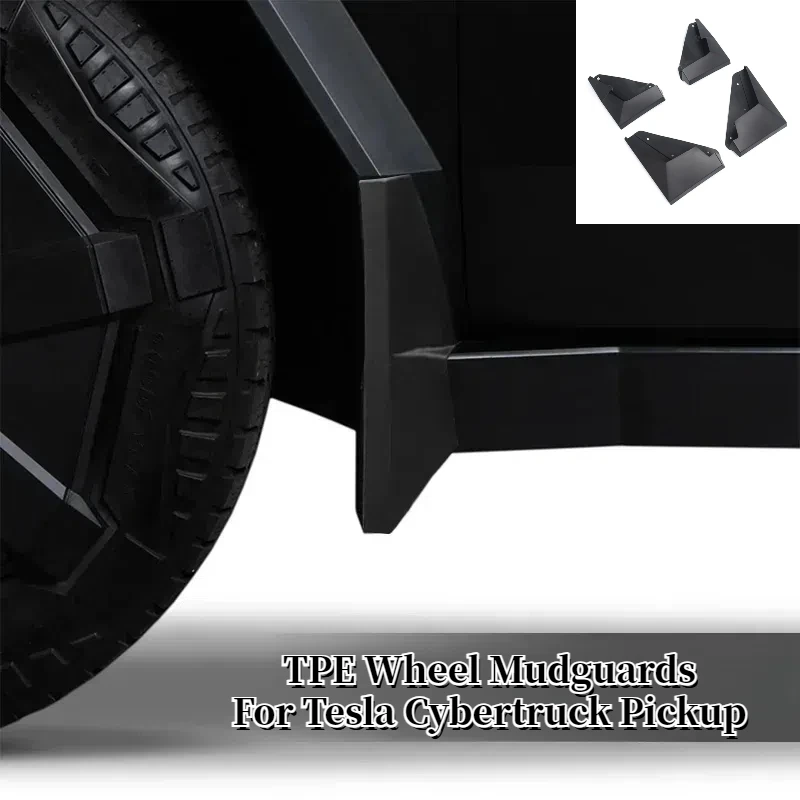 Mud Flaps for Tesla Cybertruck 2024 Wheel Mud Flaps Splash Guards MudFlaps Front Rear Fender TPE Mudguards Protector Accessories