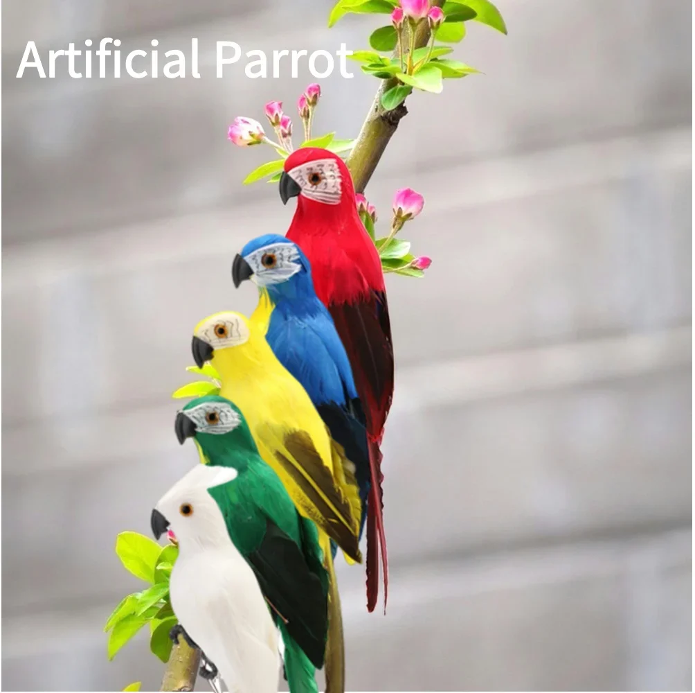 

Artificial Simulation Foam Bird Creative Foam Feather Artificial Parrot Lawn Figurine Ornament Home Ornament for Wedding Decor