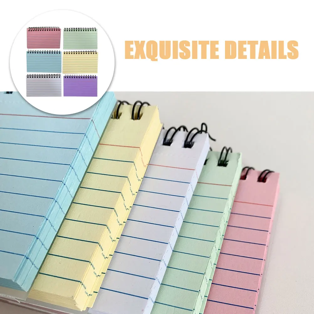 

6pcs Colorful Spiral Notebooks 3.5X5.5 Inch Compact Mini Notepads For School Office Grocery List Memo Pad Pocket Paper Notebook