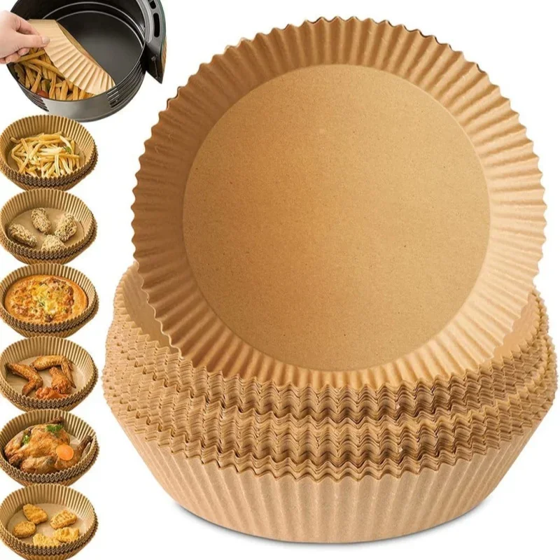 50 Stück große Luft fritte use Einweg papier Liner Quadrat 23cm Antihaft-Air fryer Pergament Back papier zum Kochen Dampf korb