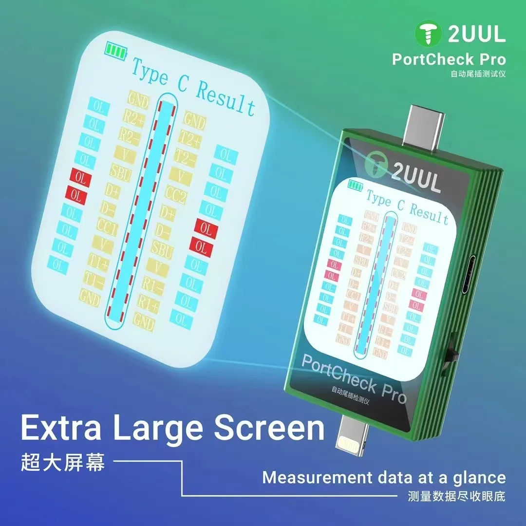 2UUL PW31 PortCheck Pro Tail Plug Tester For Mobile Automatically Find Chaging Faults Disassembly-Free Repair Tool