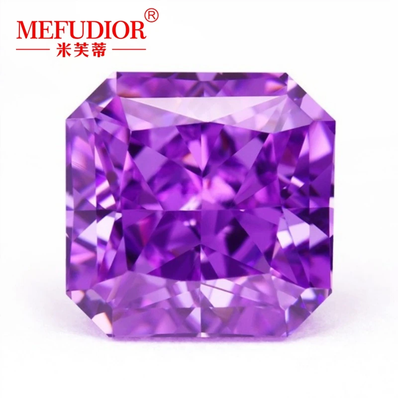 

Purple Color Squre Cut Corner High Carbon Diamond 3EX Cut 5*5mm-12*12mm Simulation Diamond Loose Stone for Jewelry Marking