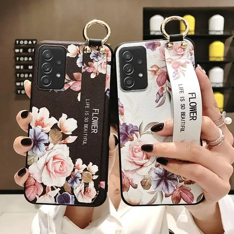 SoCouple Case For Samsung S21 S23 S22 S24 Ultra S20 FE a52s 54 51 53 72 32 34 71 Note 20 Plus Phone Holder Wrist Strap Case