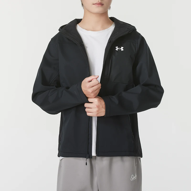 Jaqueta com Capuz de Tecido para Esportes Masculinos Under Armour, Jaqueta Casual à Prova de Vento para Atividades ao Ar Livre 1371587-002