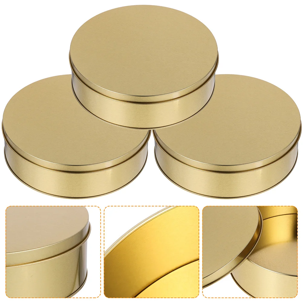 

4Pcs Christmas Cookie Tins with Lids Round Metal Storage Boxes for Baking Goods Dry Fruits Nougat Holiday Gift Packaging