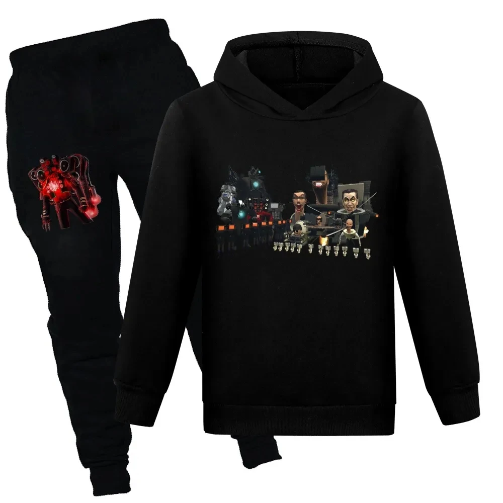 

Skibidi Toilet Kids Clothing Set Tops+Pants Children Clothes Sets Cartoon Girls Outfits Teenagers Boys Speaker Man Sports Suit