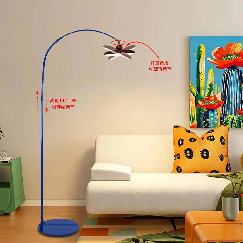 Dopamine floor lamp for living room Memphis eye protection children's room for girls and boys, bedroom fishing lamp