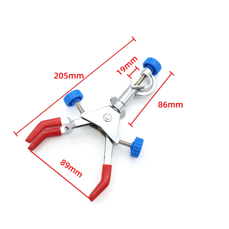 Laboratory Iron Clamp Swivel Type Clip Condenser 3 Finger 3-jaw Clip with Boss Head Bidirectional control , Up to 89mm , 1piece