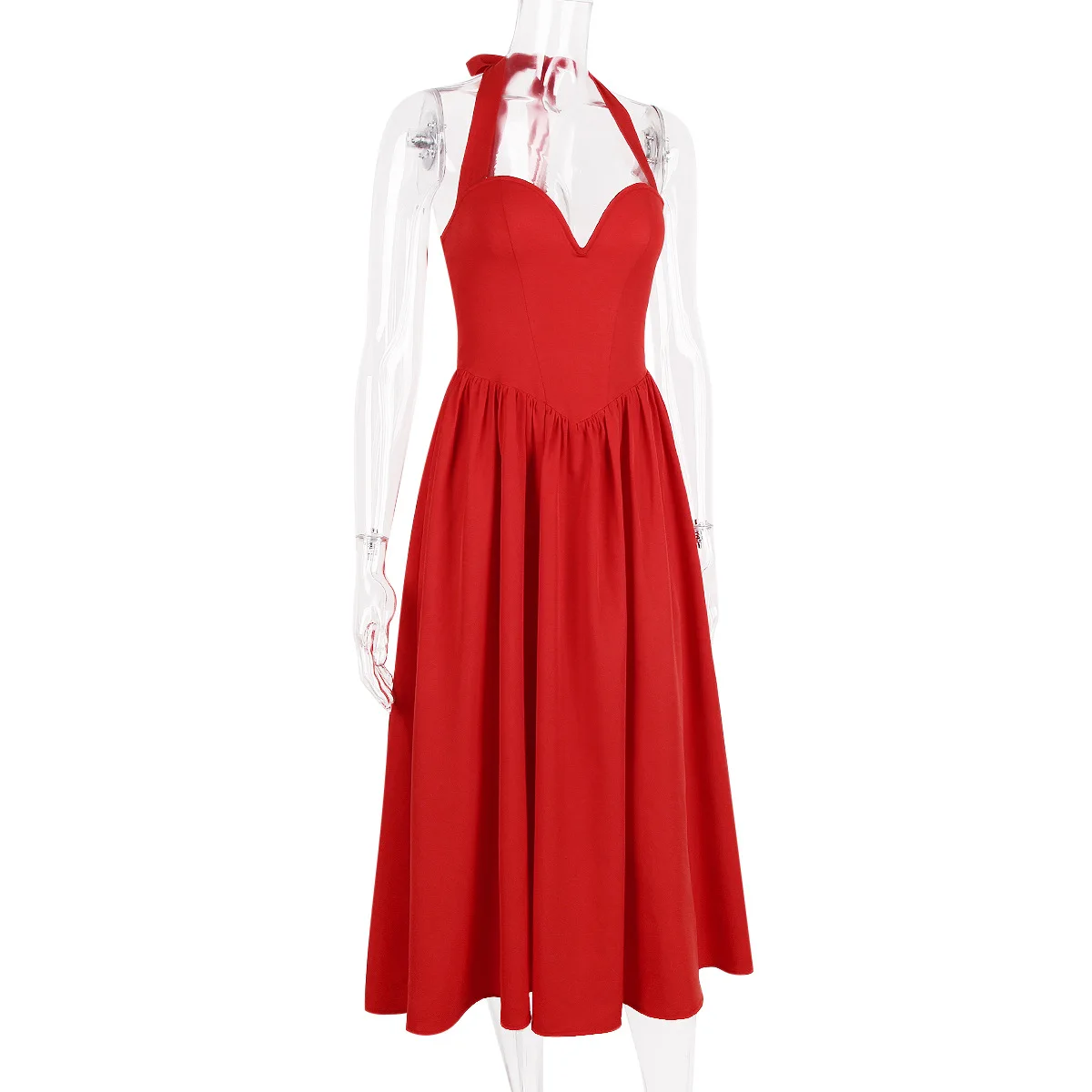 فستان صيفي مناسب ومتوهج بحمالات 2025 فساتين حفلات ضيقة حمراء أنيقة فستان كاجوال طويل مثير ملابس نسائية