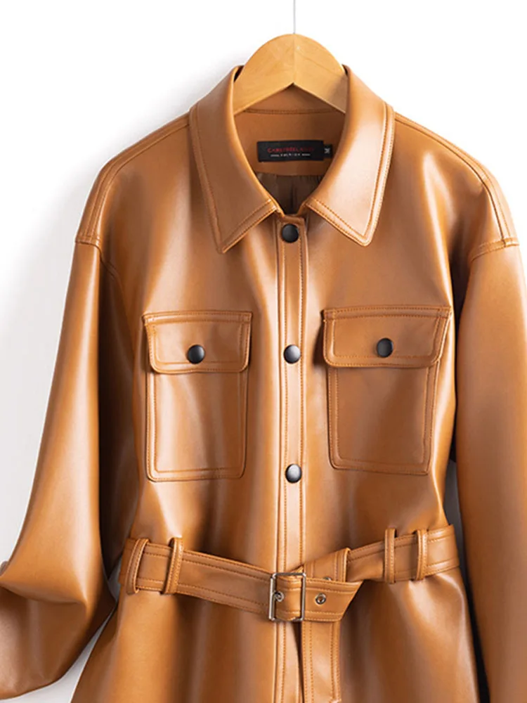 Hoogwaardig leren jack voor dames in 2025, cool en stijlvol leren jack, los leer, casual en elegante temperamentstijl