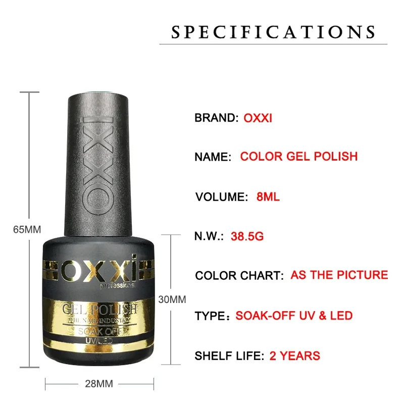 OXXI 60 Colors Gel Polish Nail Art UV Led Varnish for Manicure