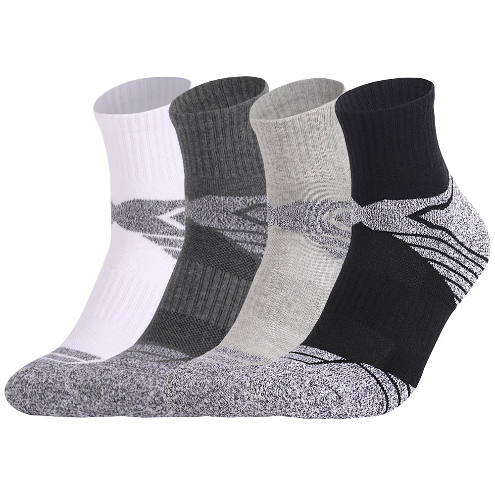 3 أزواج من الجوارب الرياضية الممتصة للرطوبة ذات النعل السميك للجنسين مع قيعان مبطنة مثالية للجري والرياضات الاحترافية EUR35-50
