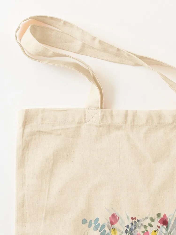 Watercolor Open Book with Florals Tote Bag canvas tote bag woman shopping bag Eco Women's beach bags