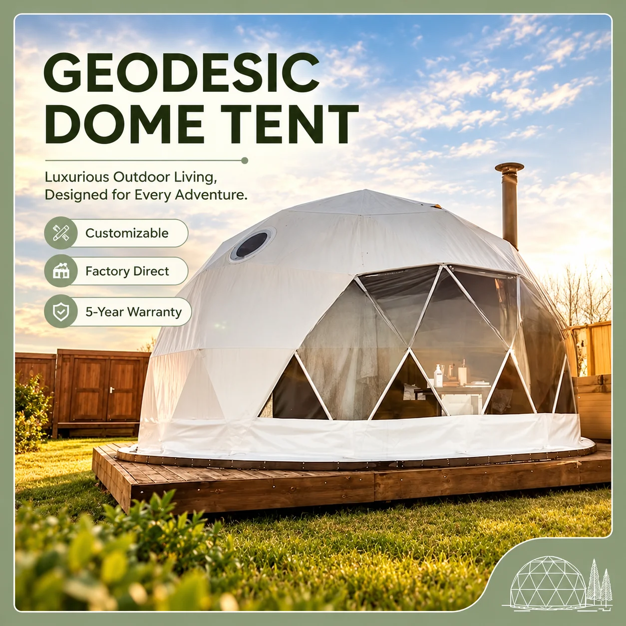Customizable Luxury Igloo Geodesic Sphere Tent Waterproof Large Space Outdoor Glamping Tent For Resort Camping Homestay Use